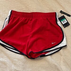 Nike Women's Red and White Running Shorts Size XL